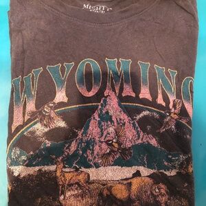 Wyoming graphic T-shirt- brown